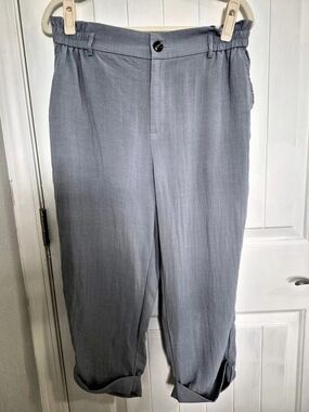 Halara CloudFlex Sraight Leg Cropped Pants in Blue Size Large Elastic Waist